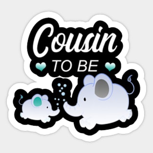 Cousin To Be Elephant Baby Shower Sticker